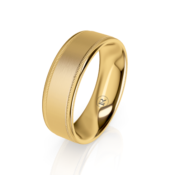 The Arthur Yellow Gold Milgrain Wedding Ring