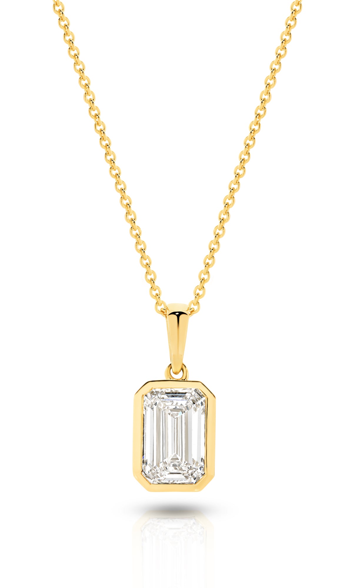 The Emerald Bezel Pendant - Yellow Gold