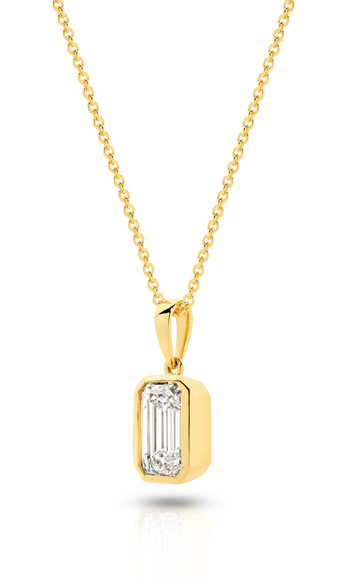 The Emerald Bezel Pendant - Yellow Gold