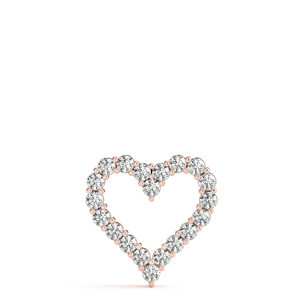 Rose Lab Grown Diamond Heart Pendant & Chain