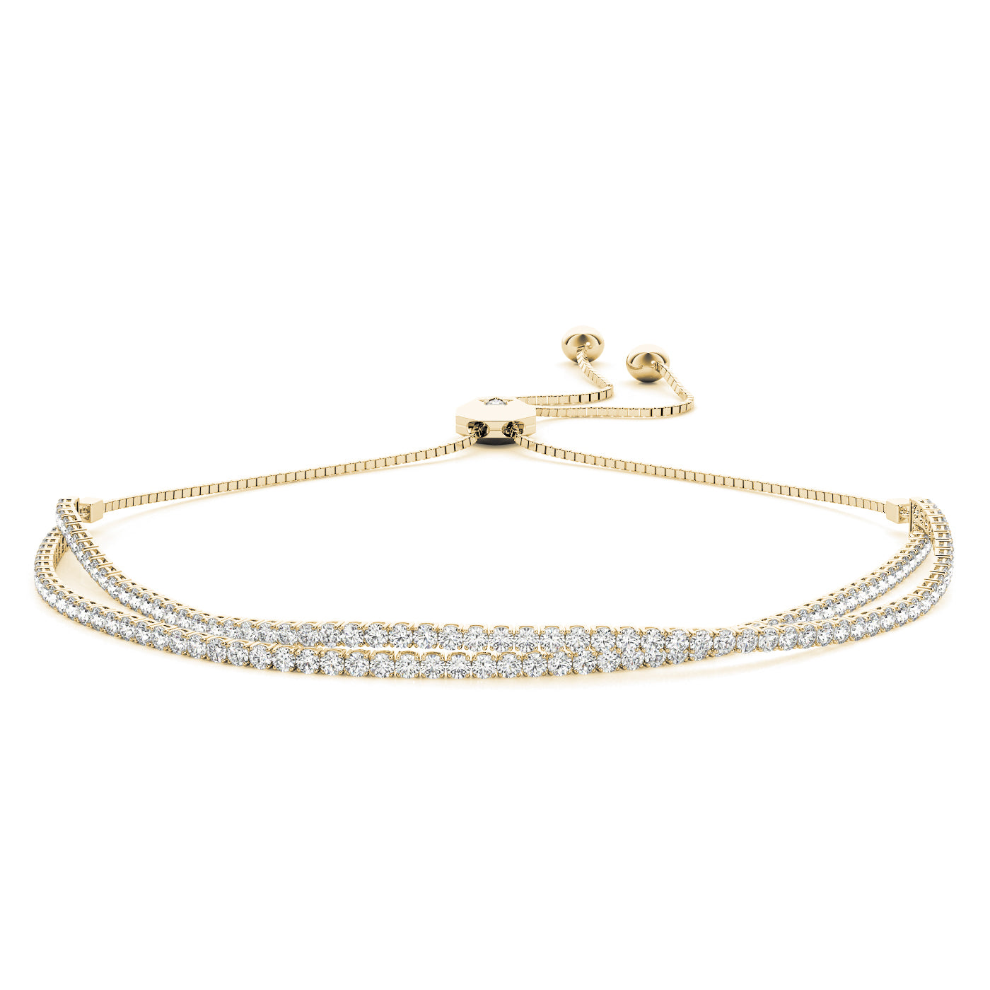 Acacia Adjustable Double Diamond Tennis Bracelet