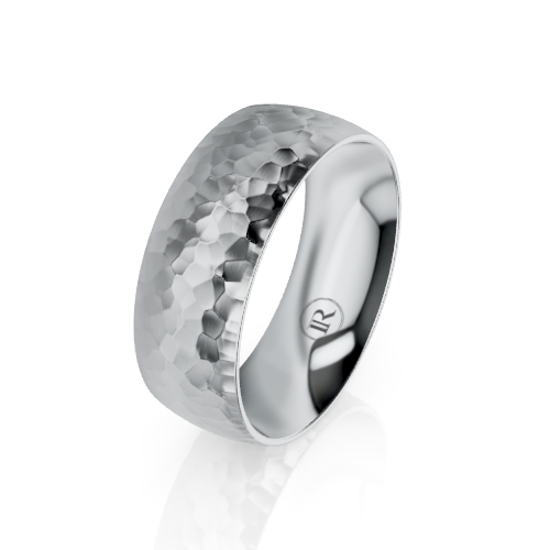 Hammered High Dome  Cobalt Chrome Wedding Ring (AD)