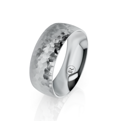 Hammered High Dome  Cobalt Chrome Wedding Ring (AD)