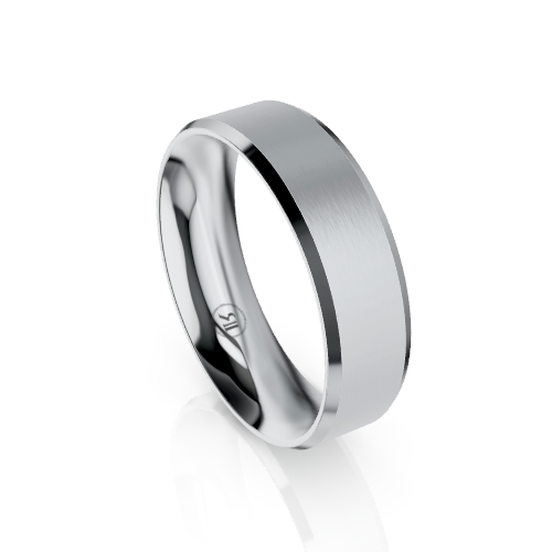 Bevelled Cobalt Chrome Wedding Ring (AS)