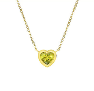 Adele Heart Bezel Sapphire Necklace