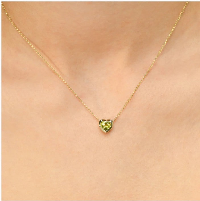 Adele Heart Bezel Sapphire Necklace