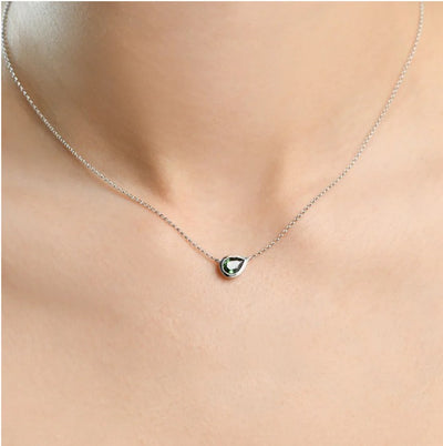Adele Pear Bezel Sapphire Necklace