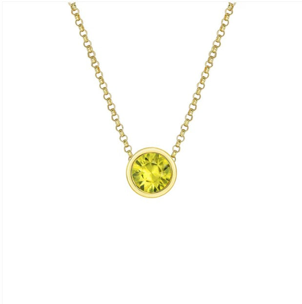 Adelia Round Bezel Sapphire Necklace