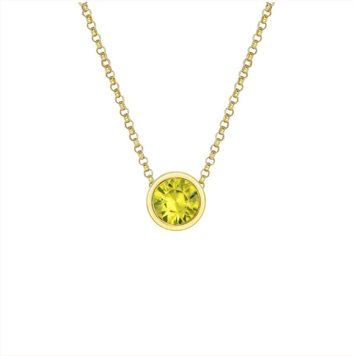 Adelia Round Bezel Sapphire Necklace