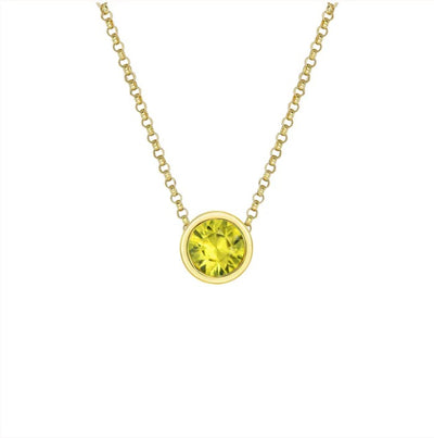 Adelia Round Bezel Sapphire Necklace