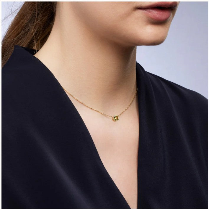 Adelia Round Bezel Sapphire Necklace