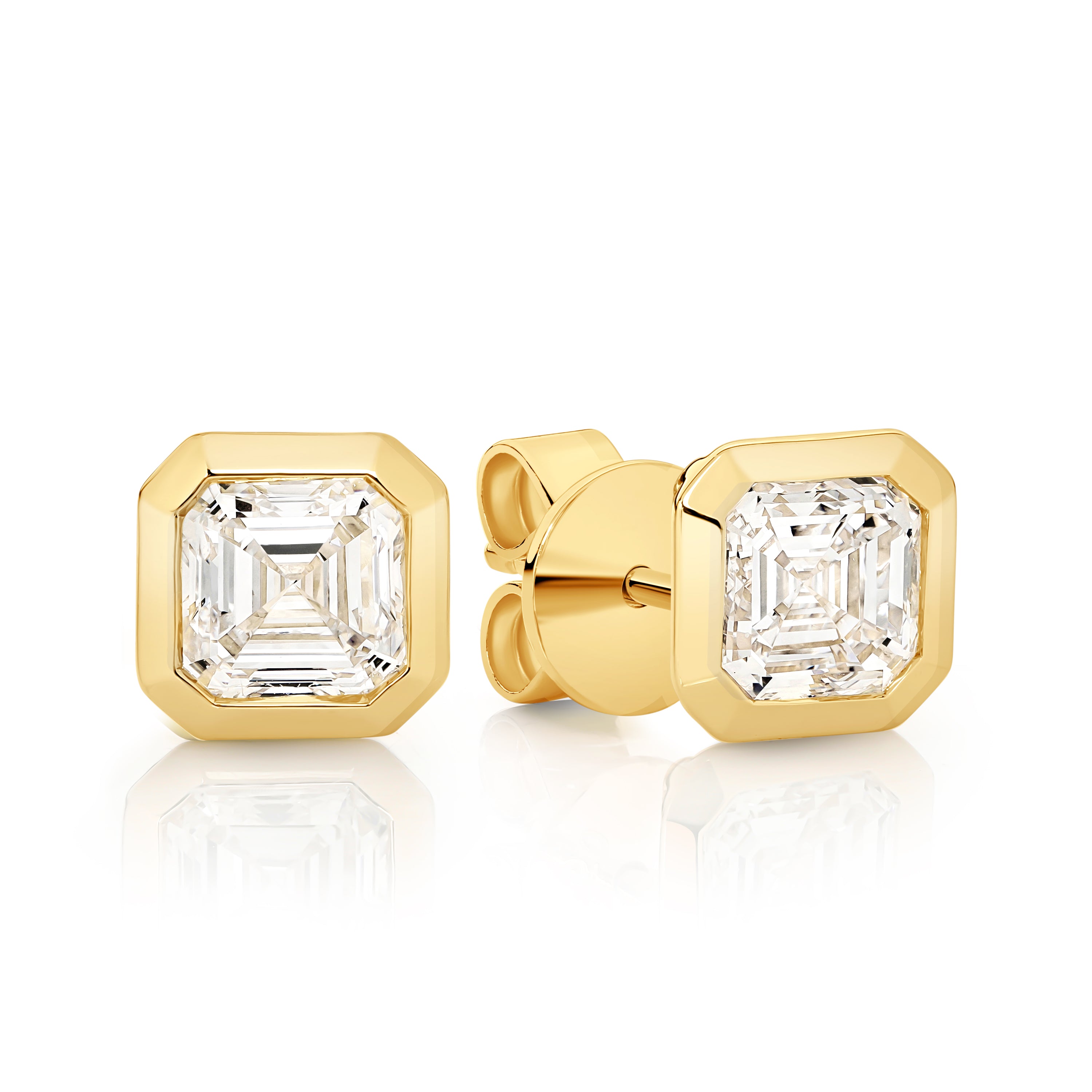 Lumina Asscher Bezel Diamond Earrings
