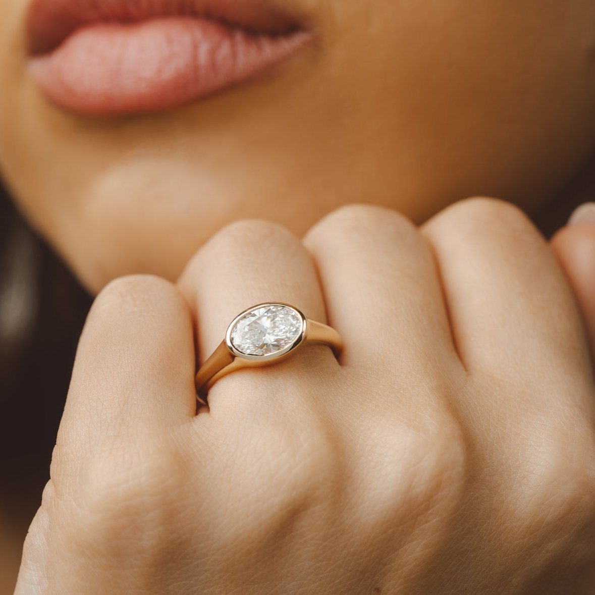 Bezel Diamond Engagement Ring