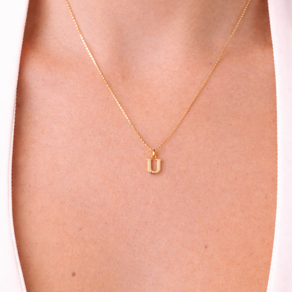 Initials Pendant & Chain U - Z (18ct Gold)