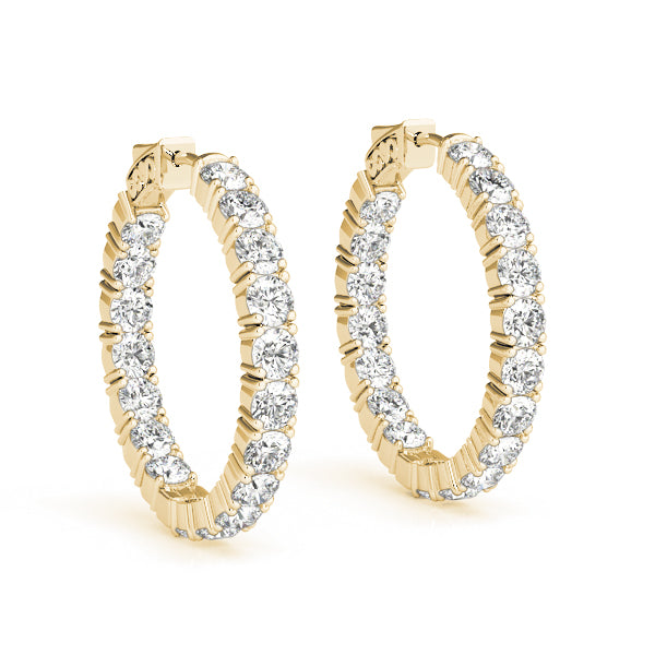 Celia Lab Grown Diamond Inside Out Hoop Earrings 22MM