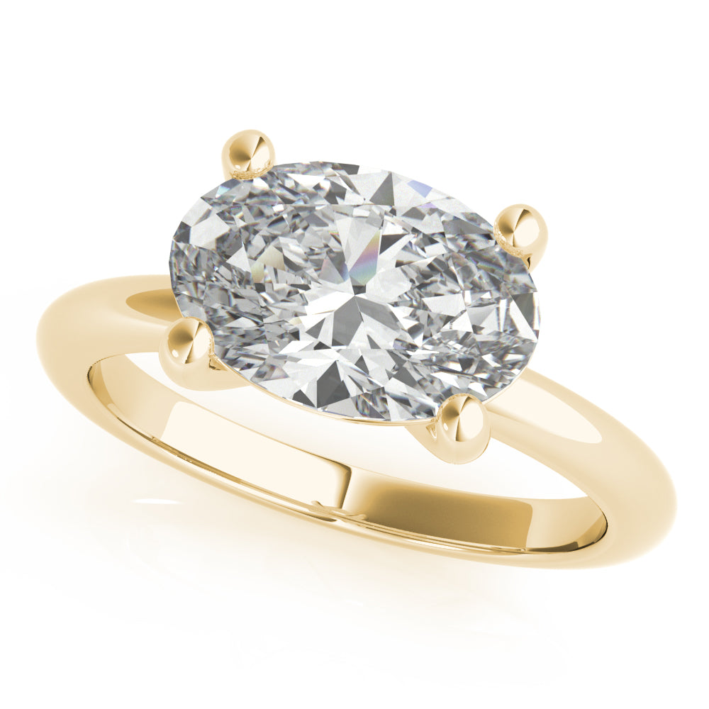 East West Oval Diamond Engagement Rings