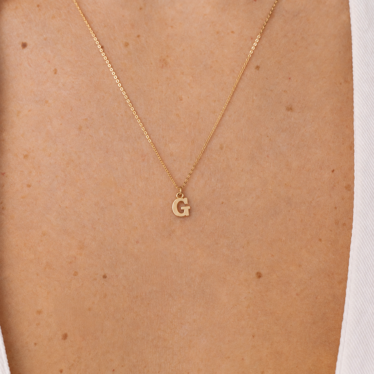 Initial Letter Gold Necklace G - M