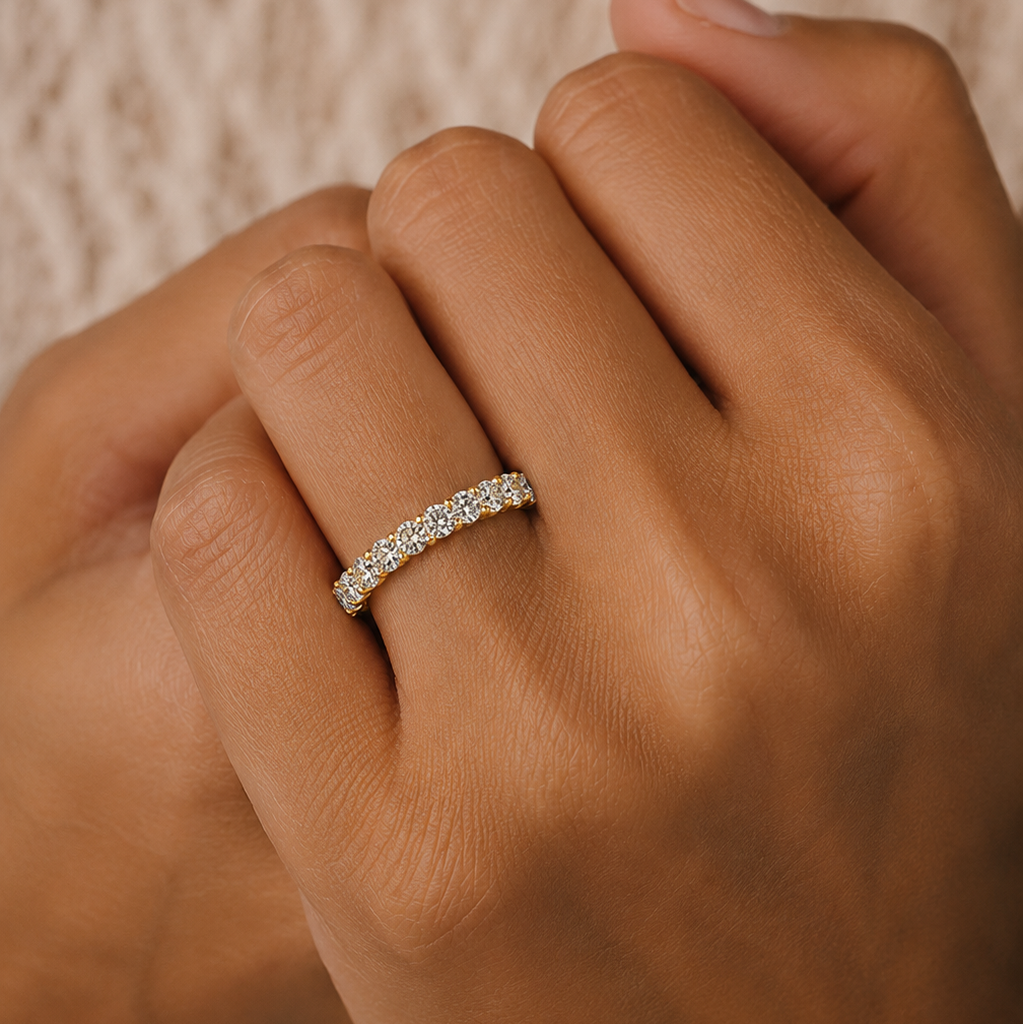 Half Charlene Women's Diamond Double Prong Wedding Ring