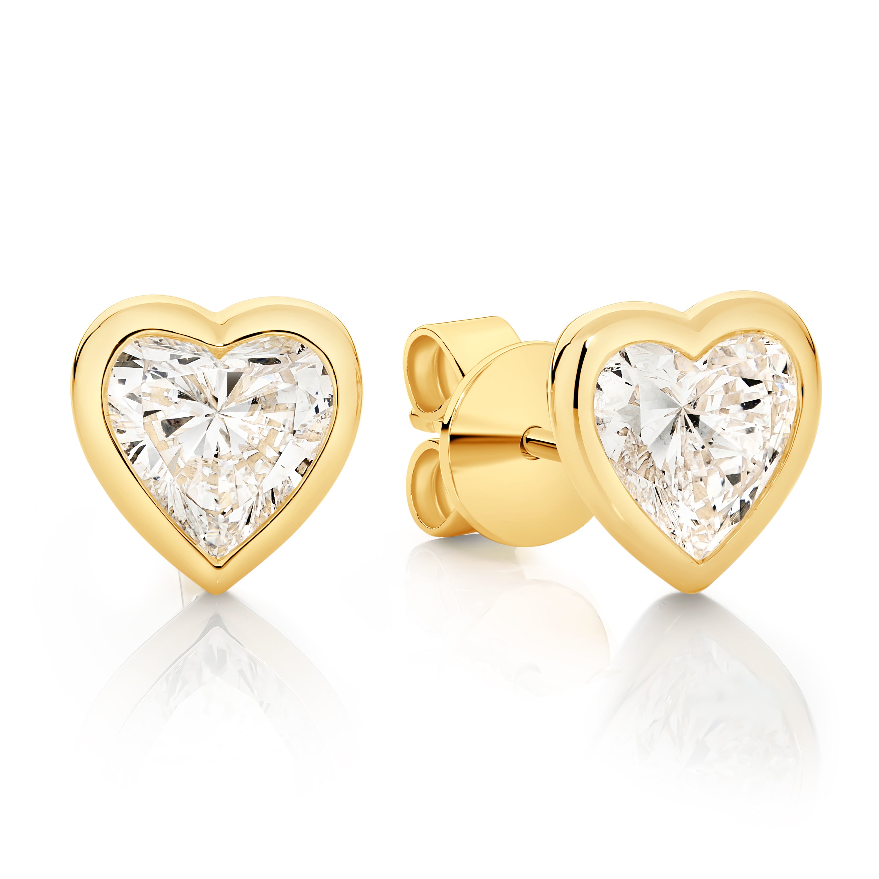 Lumina Heart Bezel Diamond Earrings