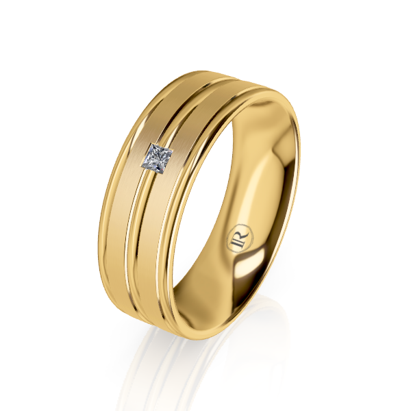 The Barrington Gold Diamond Mens Wedding Ring