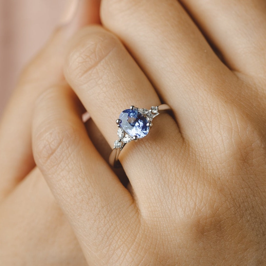 Blair Blue Oval Ceylon Australian Sapphire Engagement Ring