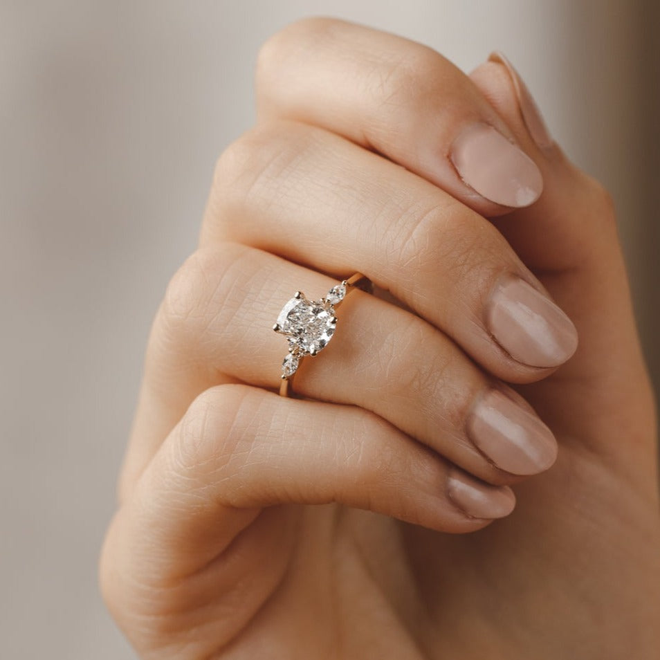 Willow Elongated Cushion Cut Diamond Engagement Ring Setting