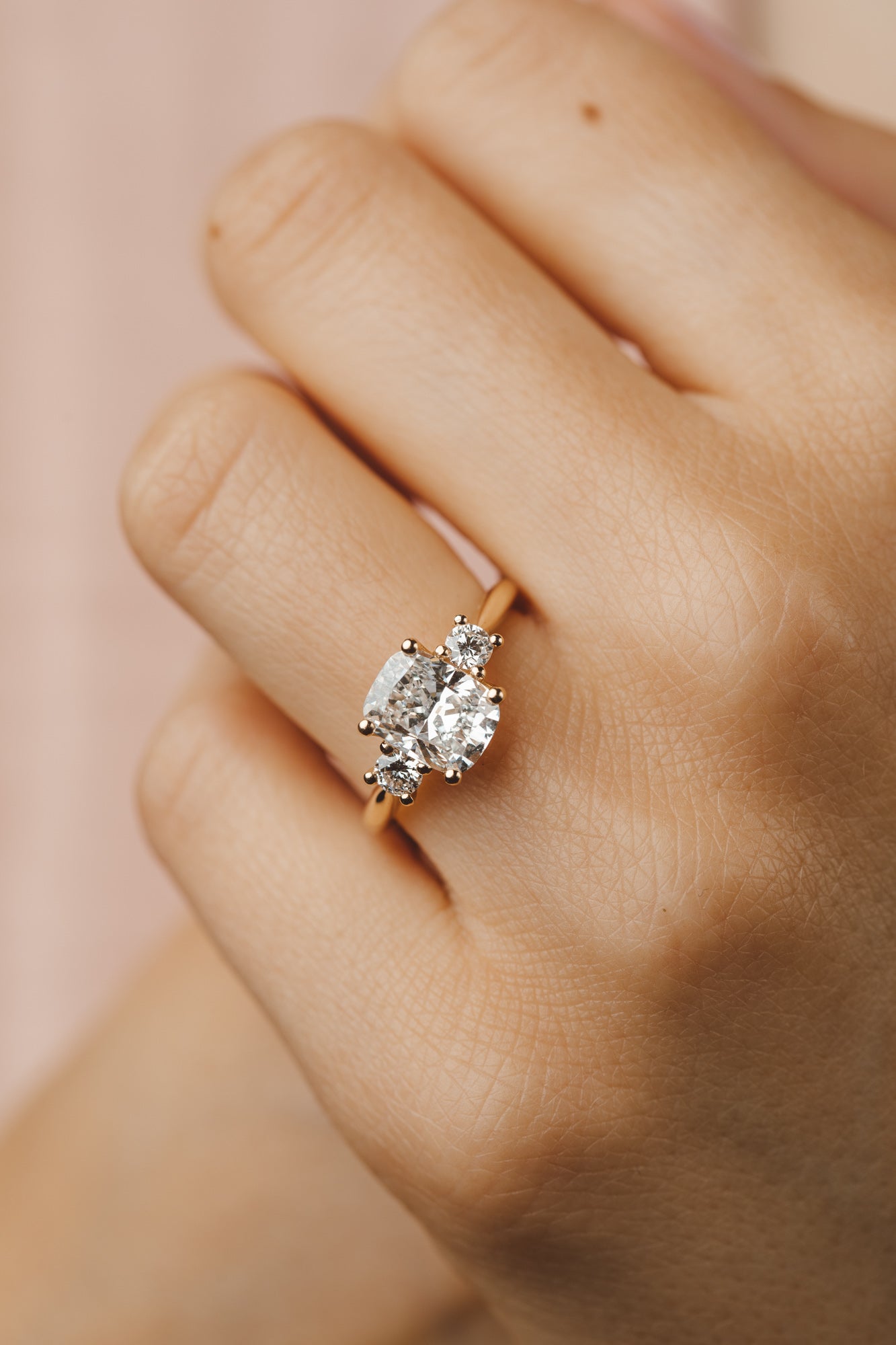 Charlotte Cushion Trilogy Lab Diamond Engagement Ring