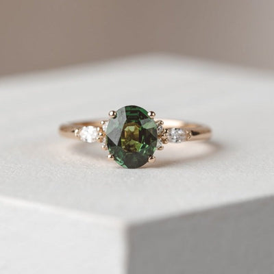 green sapphire rings