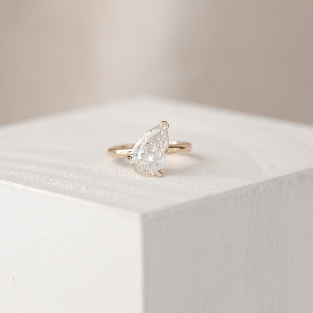 Lara Tilted Pear Diamond Engagement Ring Setting