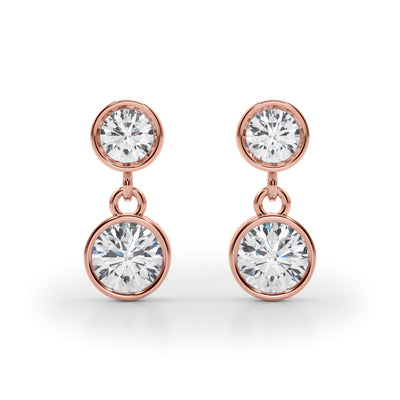 Orielle Bezel Round Lab Grown Diamond Earrings