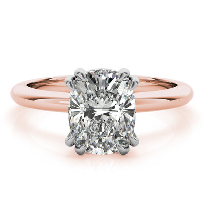 Lara Cushion Double Claw Diamond Engagement Ring Setting