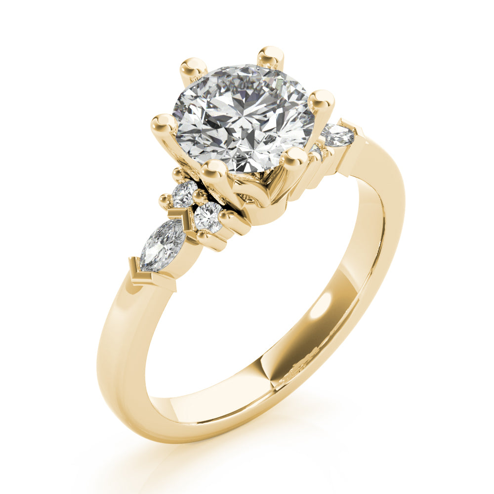 Willow Round 6-Prong Diamond Engagement Ring Setting