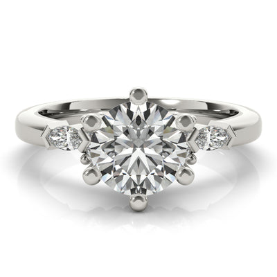 Willow Round 6-Prong Diamond Engagement Ring Setting