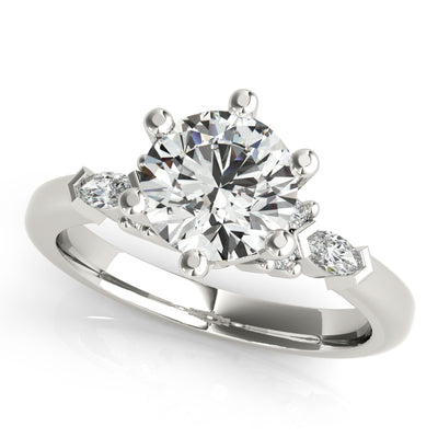 Willow Round 6-Prong Diamond Engagement Ring Setting