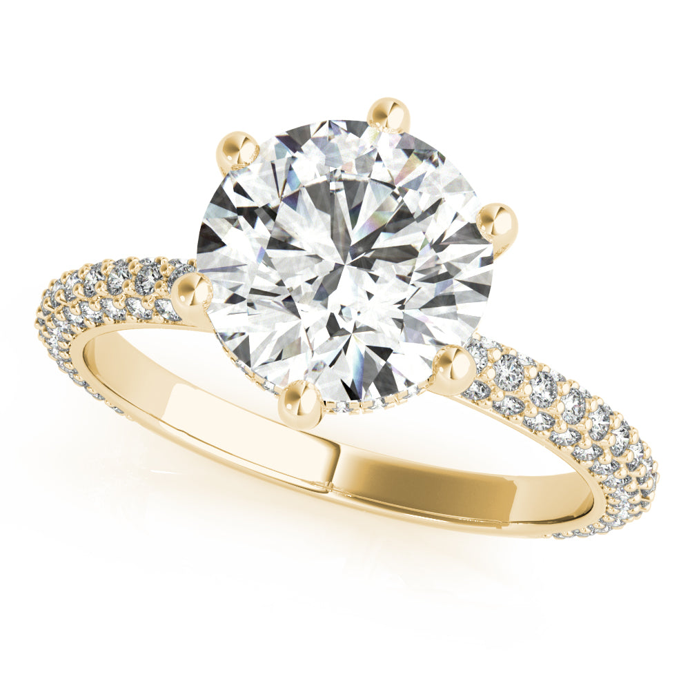 Juliet 6 Prong Hidden Halo Diamond Engagement Ring Setting