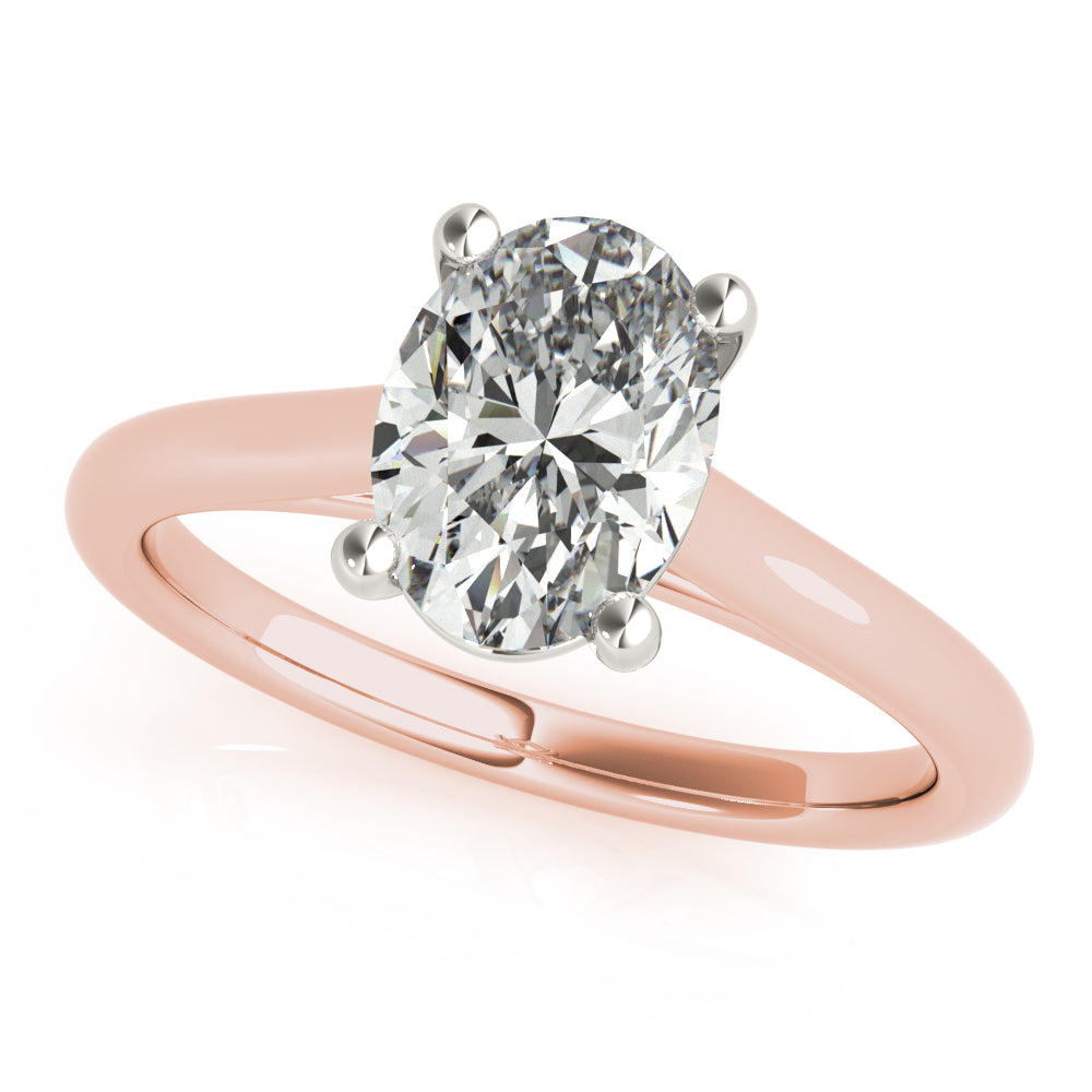 Hannah Oval Solitaire with Hidden Halo Engagement Ring Setting