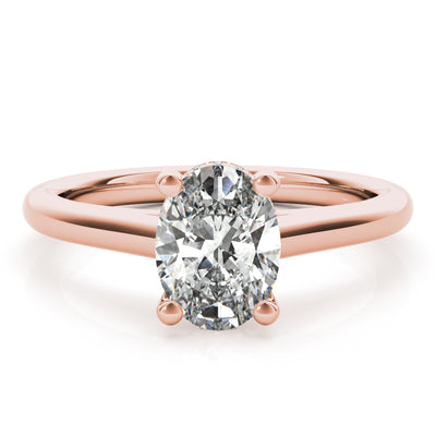 Hannah Oval Solitaire with Hidden Halo Engagement Ring Setting