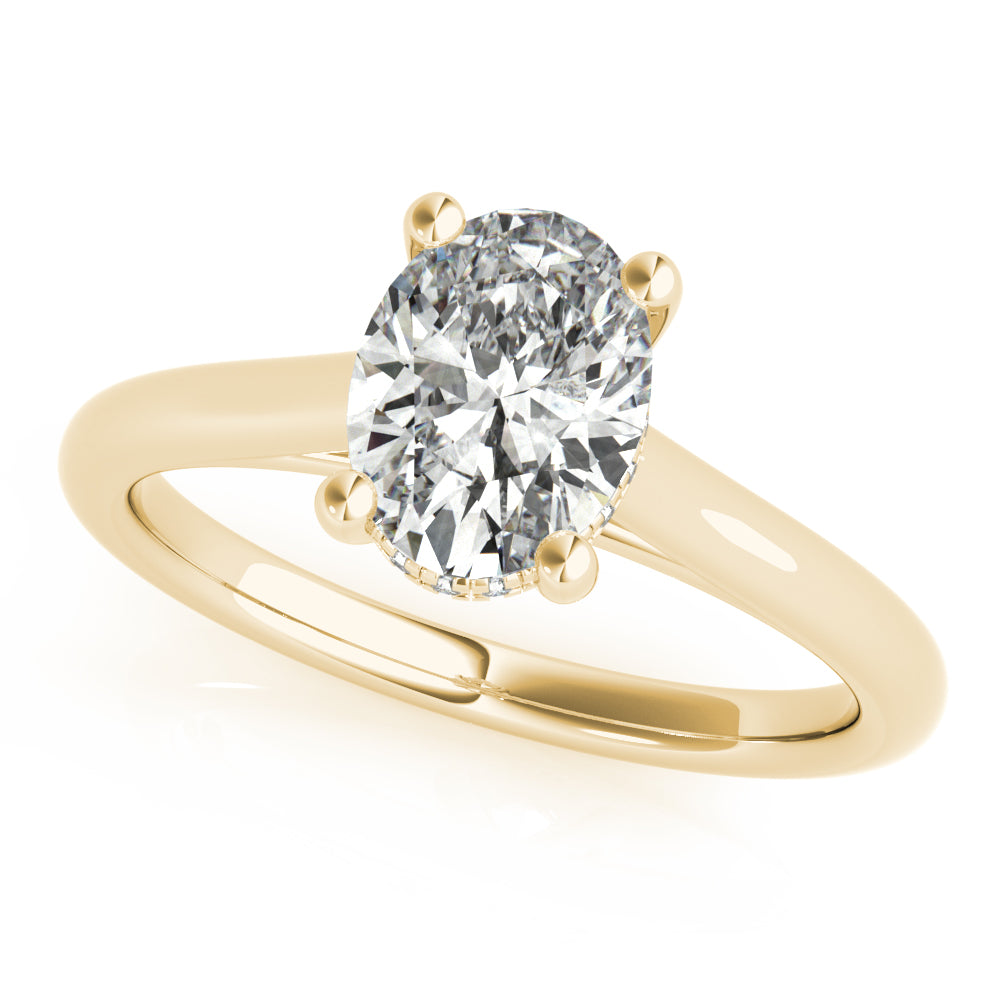 Hannah Oval Solitaire with Hidden Halo Engagement Ring Setting