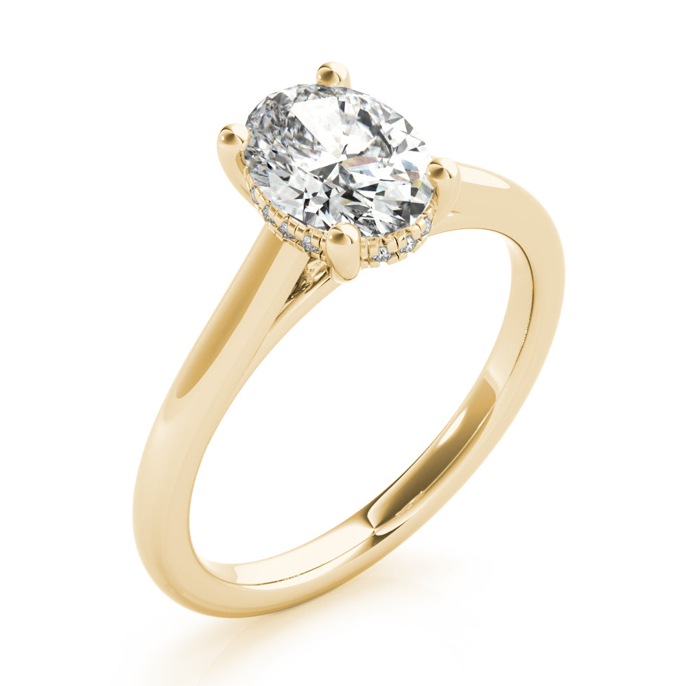 Hannah Oval Solitaire with Hidden Halo Engagement Ring Setting