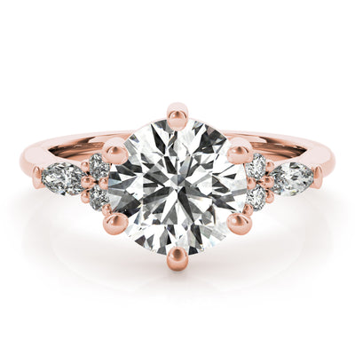 Lily Round 6 Prong Diamond Engagement Ring Setting