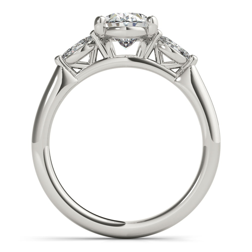 Ebony Oval & Marquise Diamond Engagement Ring Setting