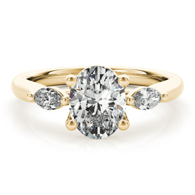Ebony Oval & Marquise Diamond Engagement Ring Setting