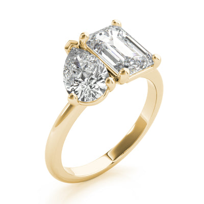 Lara Pear & Emerald Cut Toi et Moi Diamond Engagement Ring Setting