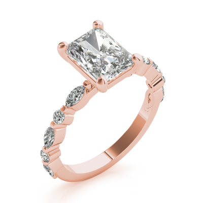 Clementine Radiant Diamond Engagement Ring Setting