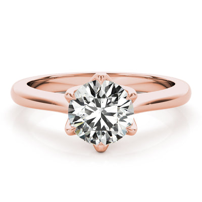 Fleur 6 Prong Solitaire Engagement Ring Setting