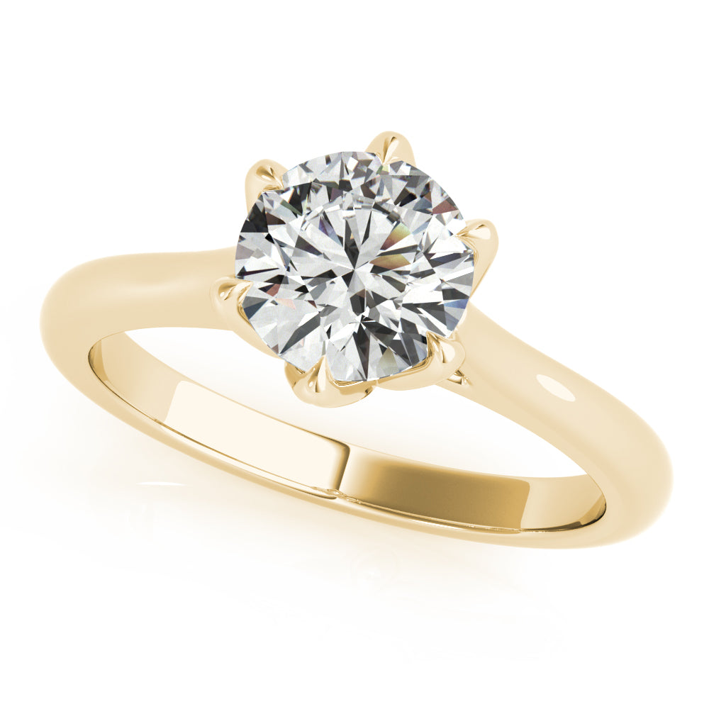 Fleur 6 Prong Solitaire Engagement Ring Setting