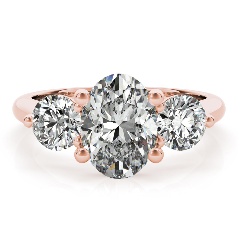 Charlotte Grande Oval and Round Diamond Engagement Ring Setting