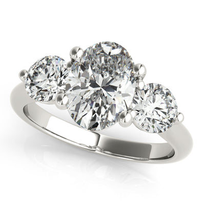 Charlotte Grande Oval and Round Diamond Engagement Ring Setting