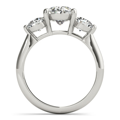 Charlotte Grande Oval and Round Diamond Engagement Ring Setting