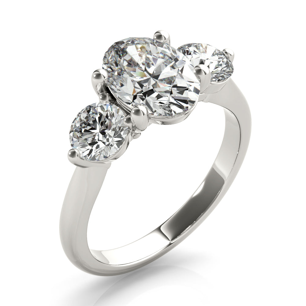 Charlotte Grande Oval and Round Diamond Engagement Ring Setting